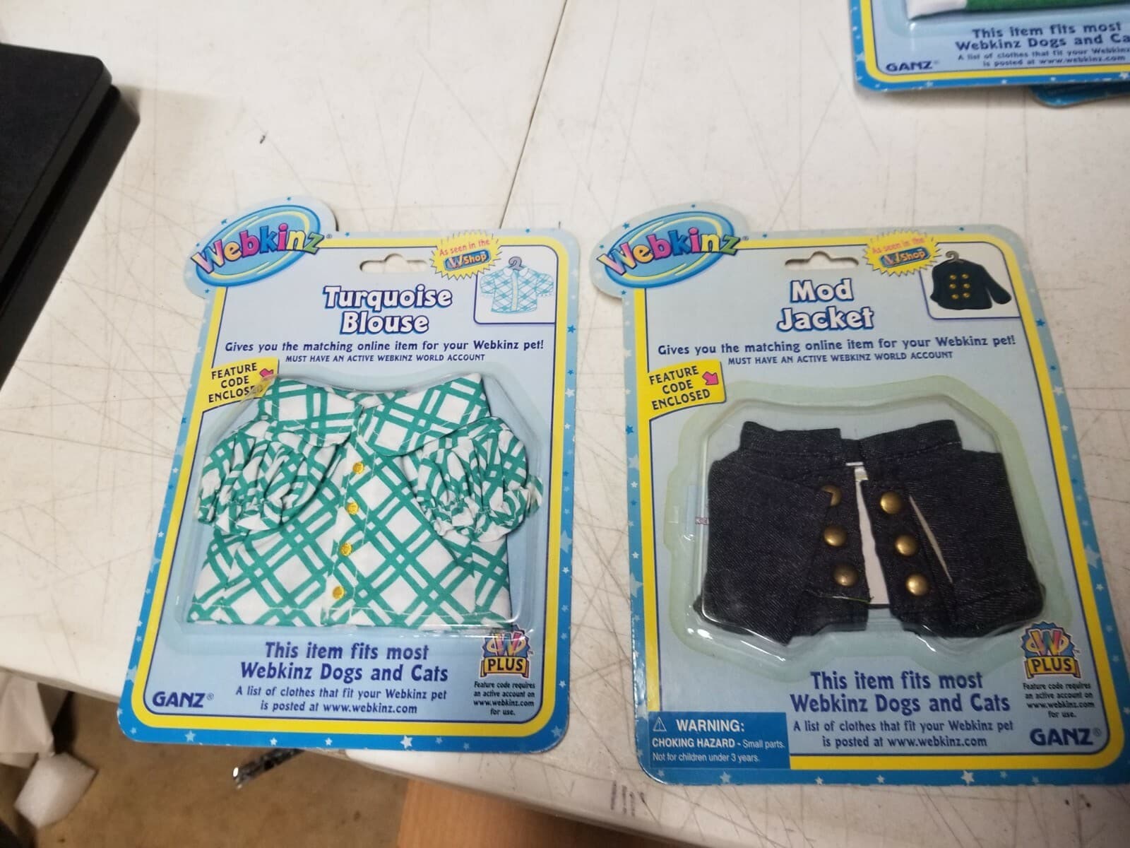 Webkinz mod jacket and turquoise blue Both New With Code