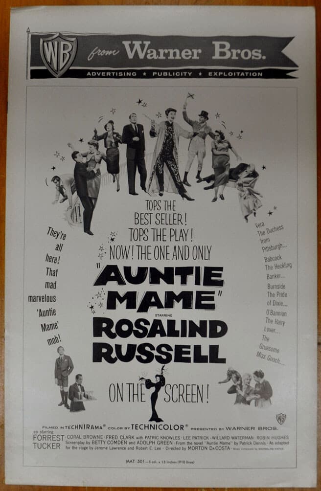 AUNTIE MAME 1958 ORIGINAL 11X17 Movie PRESSBOOK ROSALIND RUSSELL FOREST TUCKER