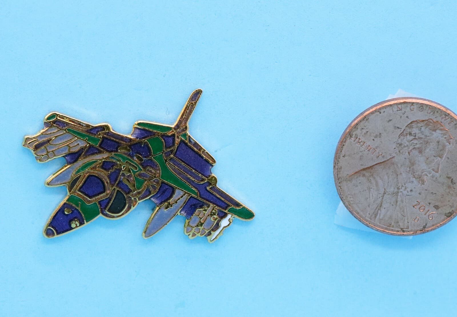 Enamel PIN USAF Fighter Jet Aircraft U.S. AIR FORCE USAF