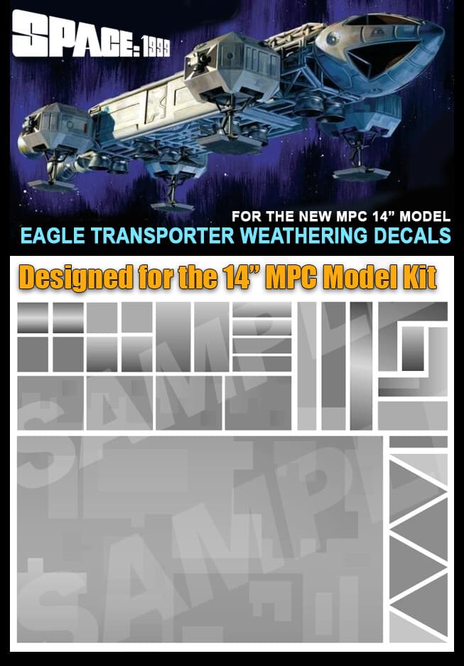 SPACE 1999 EAGLE - MPC 14" INCH EAGLE - STICKER MARKINGS - 1/72 DECAL