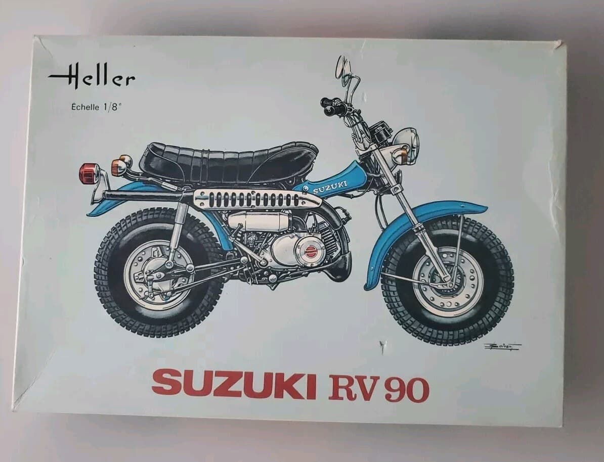 SUZUKI RV90 VAN VAN VINTAGE HELLER MOTORCYCLE 1/8 MODEL KIT RV 90