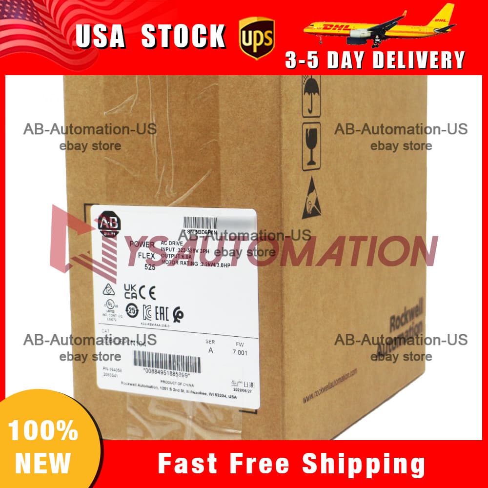 Allen Bradley 25B-D6P0N104 PowerFlex 525 2.2kW (3Hp) AC Drive Factory Sealed