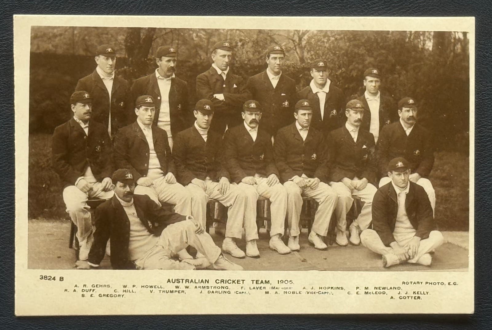 Australian Cricket Team Postcard 1905 Ashes Tour Post Card Rotary Photo RPPC