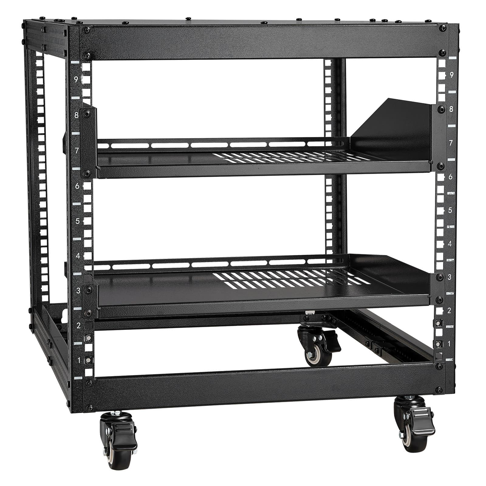 9U 4 Post Open Frame Server Rack Network Enclosure 23''-40'' Adjustable