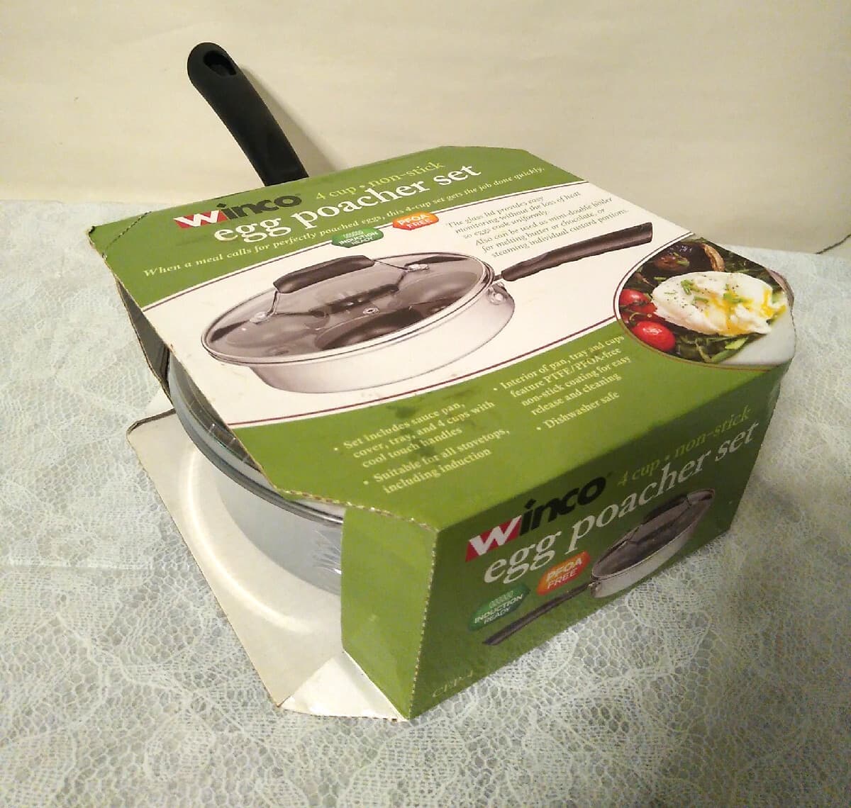 New Winco 4 Cup Non Stick Egg Poacher