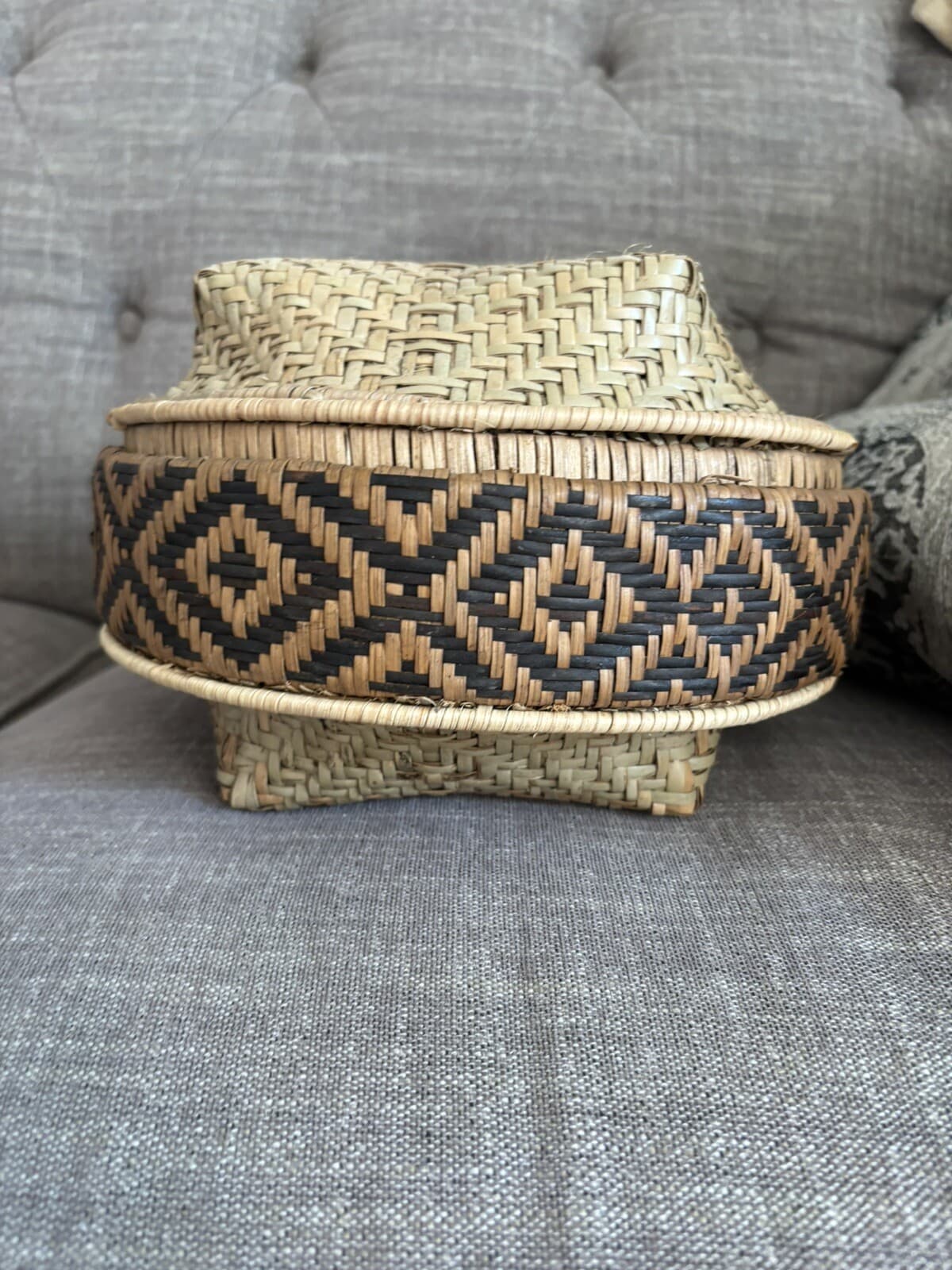 Antique African Kuba Basket Perfect Condition