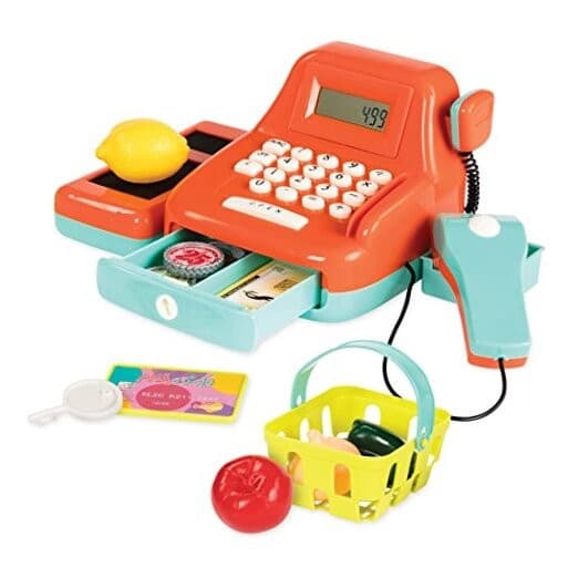 Cash Register Toy Playset – Pretend Play Kids Calculator Cash Register with