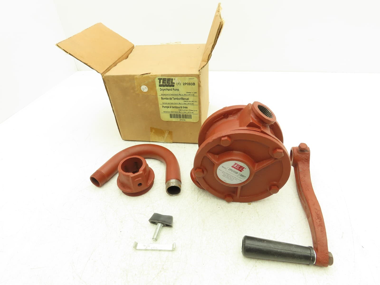 Teel 2P093B Manual Rotary Oil Drum Pump 10GPM 1"NPT Hand Pump