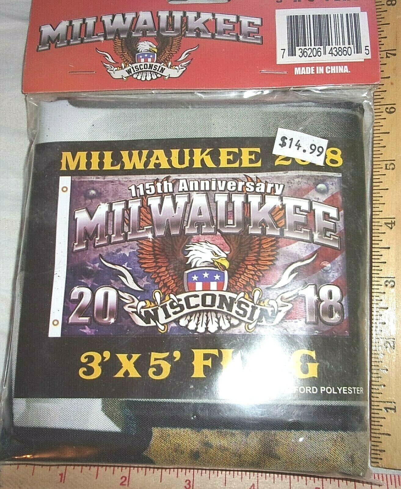 Harley 115th flag 2018 Milwaukee motorcycle rally collectible biker banner 3x5
