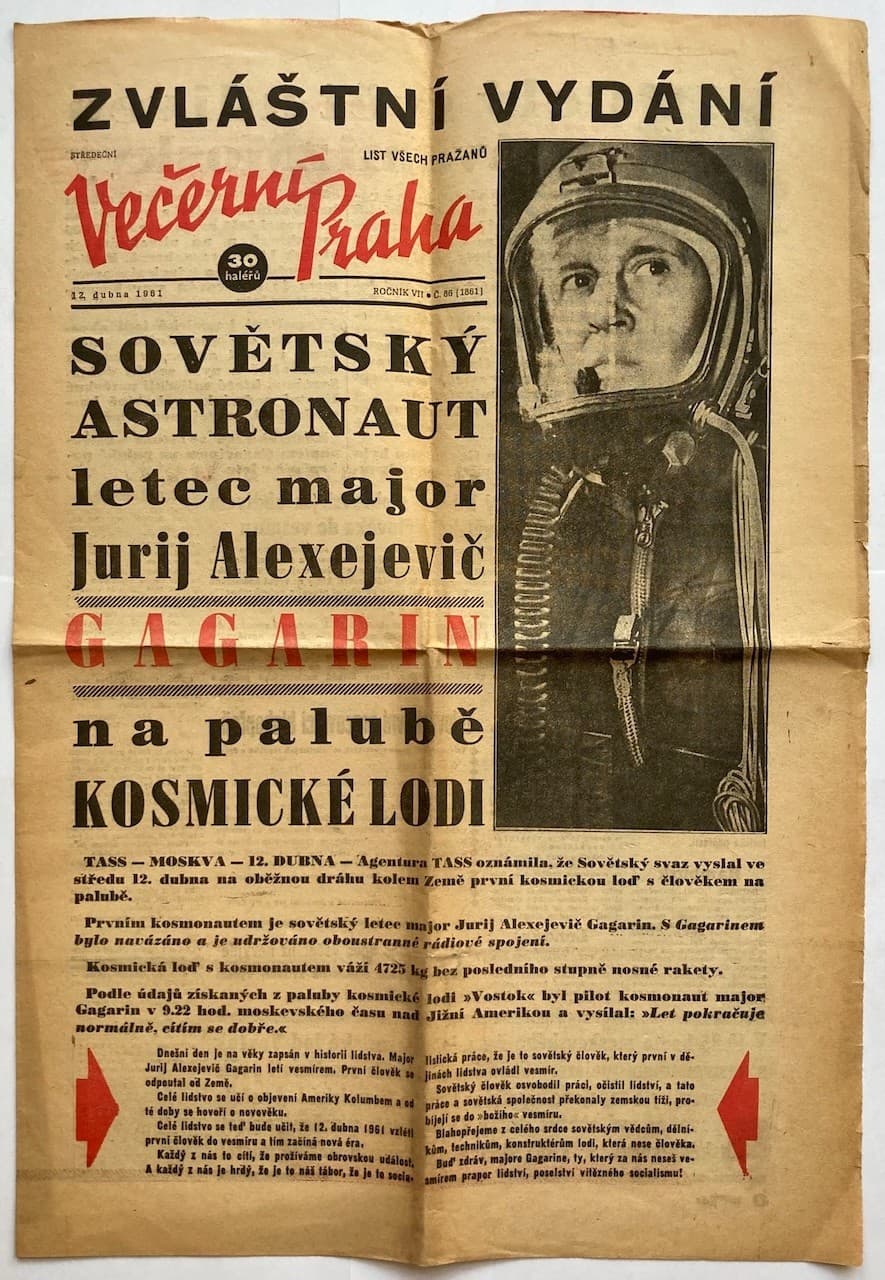 Original Vintage Newspapers YURI GAGARIN - SOVIET UNION - SPACE RACE - 1961