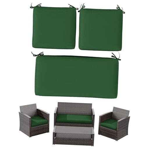 3 Pack Outdoor Furniture Cushions,High-Elastic Replacement Sponge Fits Green