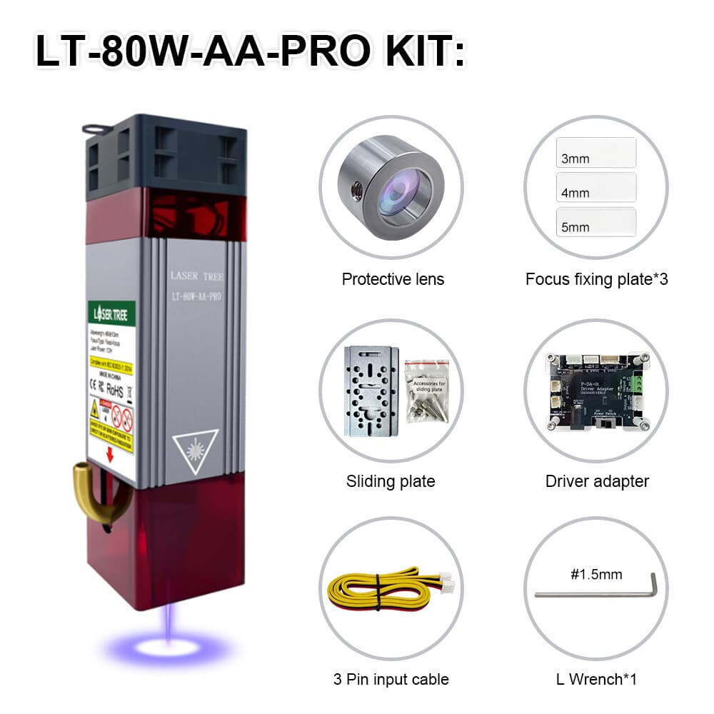 US LASER TREE 10W Optical Power Laser Module for Engraver Cutting DIY Tools 12V