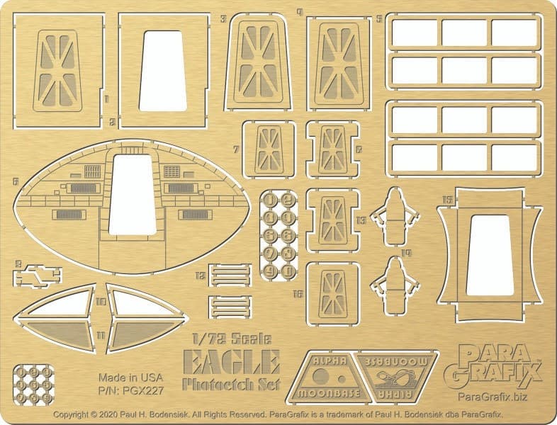 Space 1999 - Photoetch set for MPC913 1/72 scale Eagle Transporter kit PGX227
