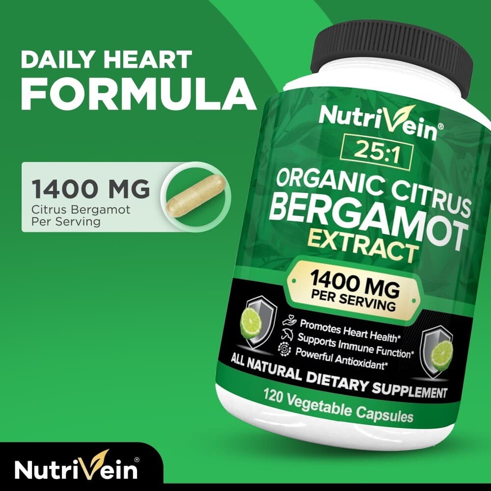 Citrus Bergamot Extract 1400 mg Support Heart Health Antioxidant 120 Capsules US