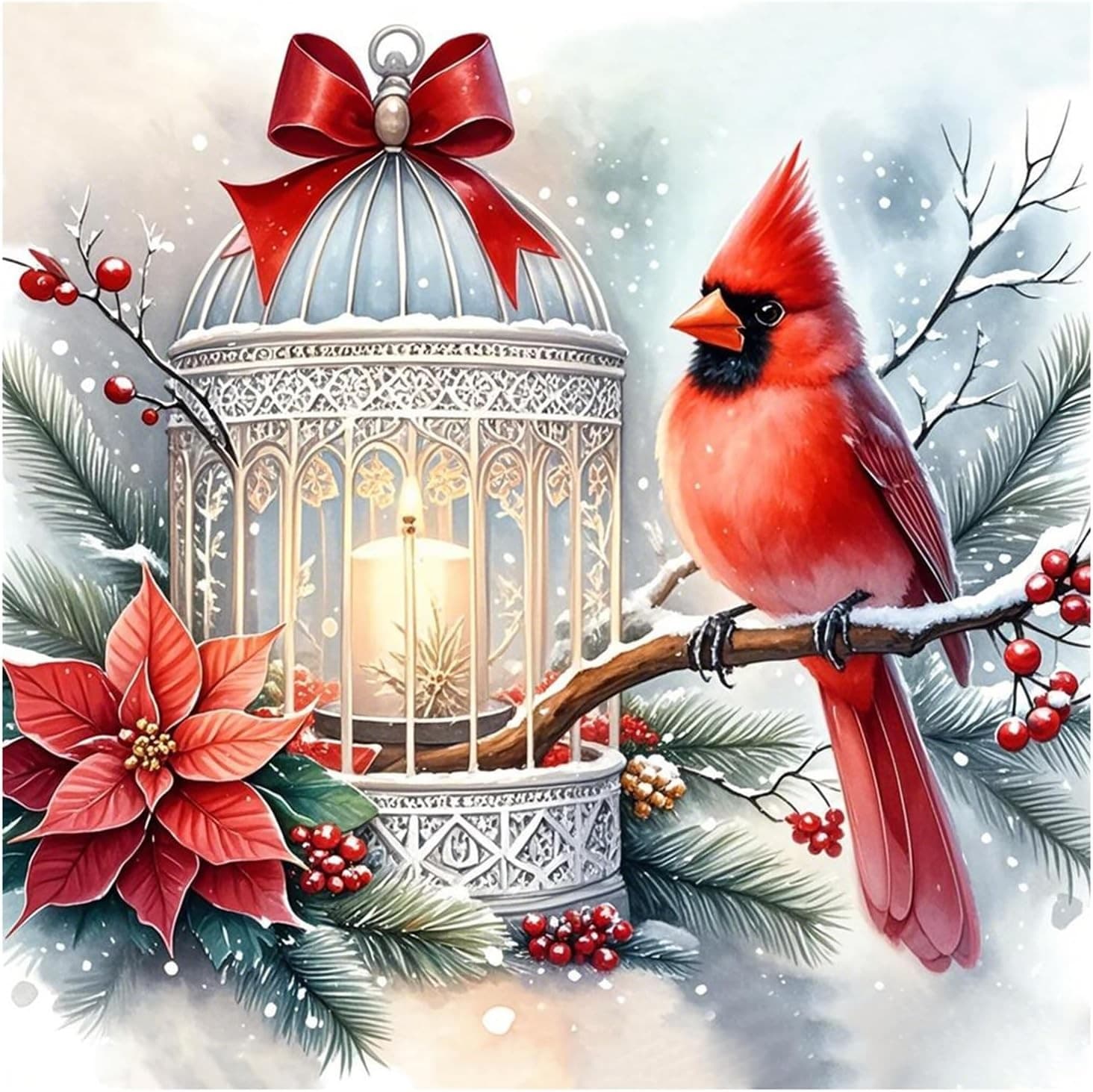 SJUTOUCI Cardinal Diamond Painting Kits for Adults, Art multicolored