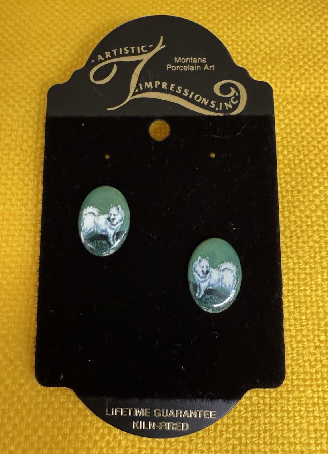 Alaskan Malamute Dog Earrings Posts Kiln Fired Porcelain Julie Zsupnik