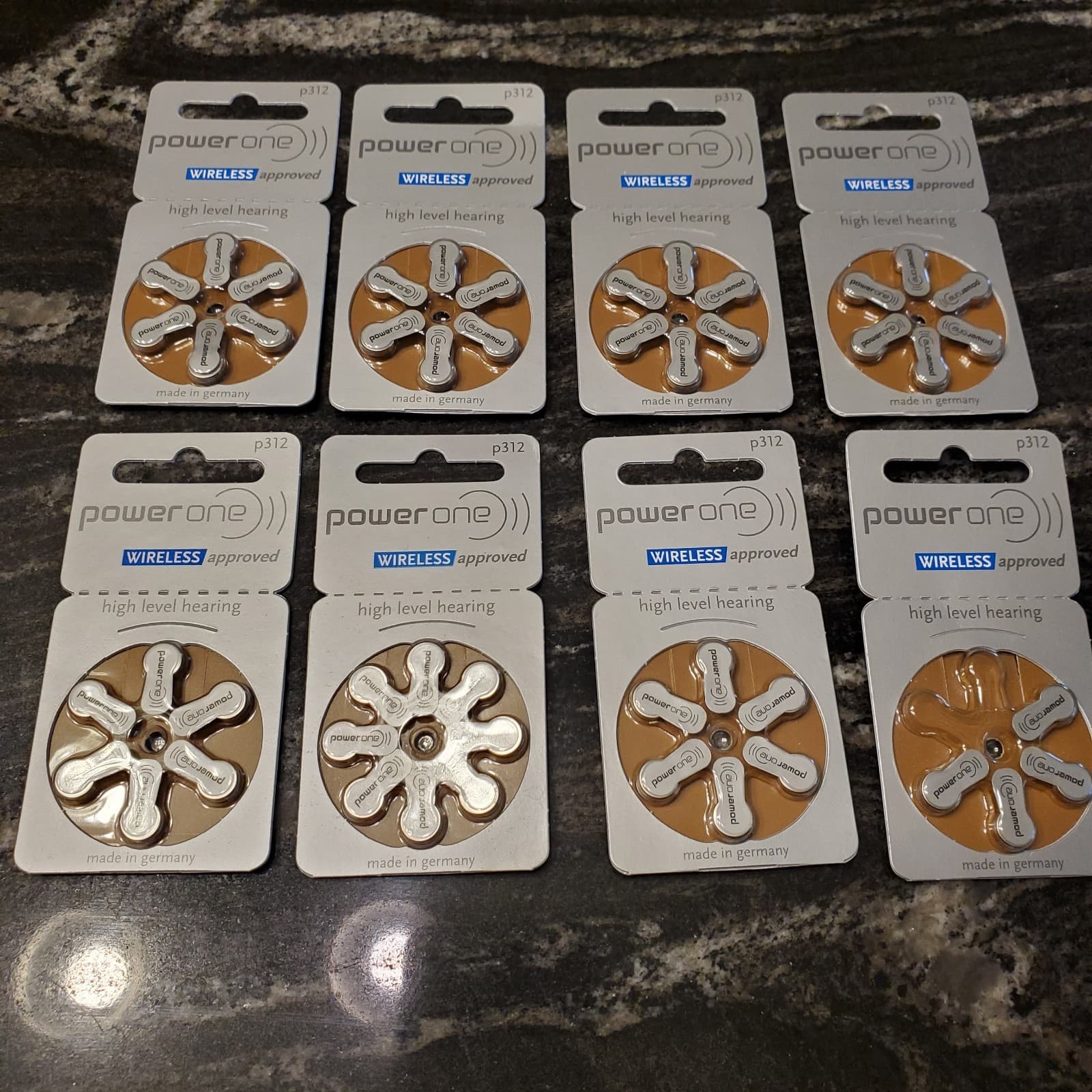 Hearing Aid batteries PowerOne Wireless Approved P312 - 102 Batteries Exp 8/2025