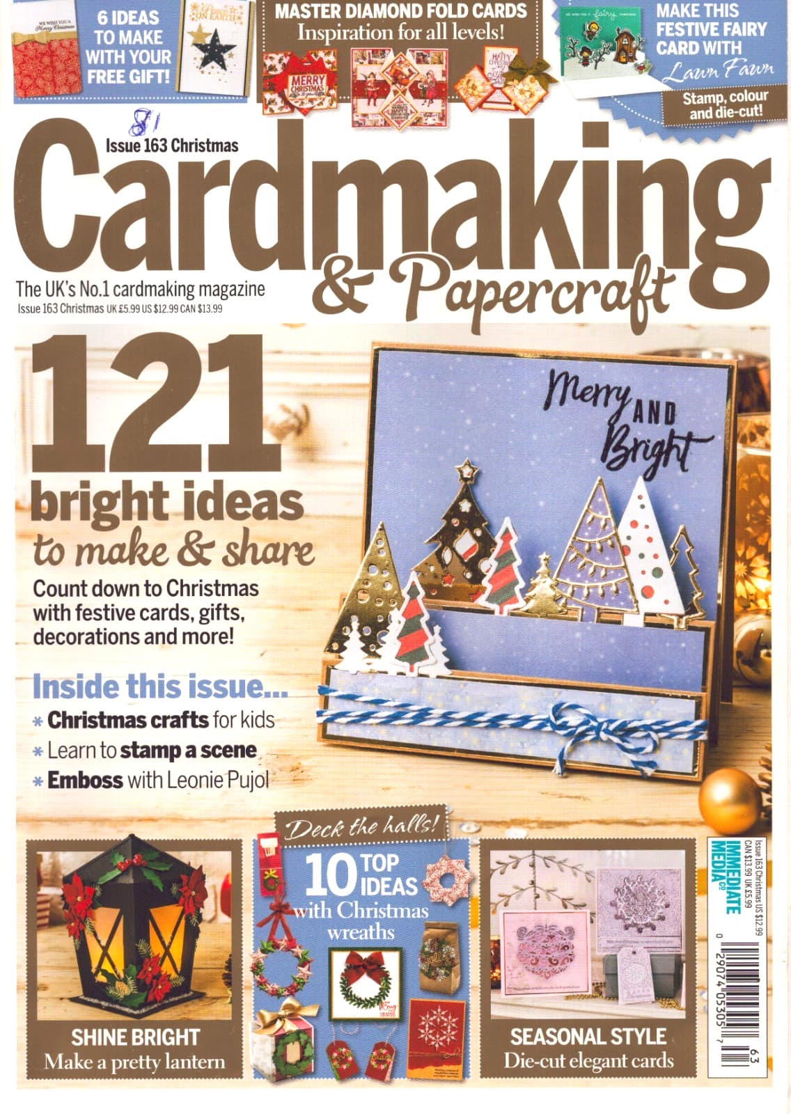 Cardmaking & Papercraft Magazine Issue 163 Christmas 2016 with Stamp Set Gift