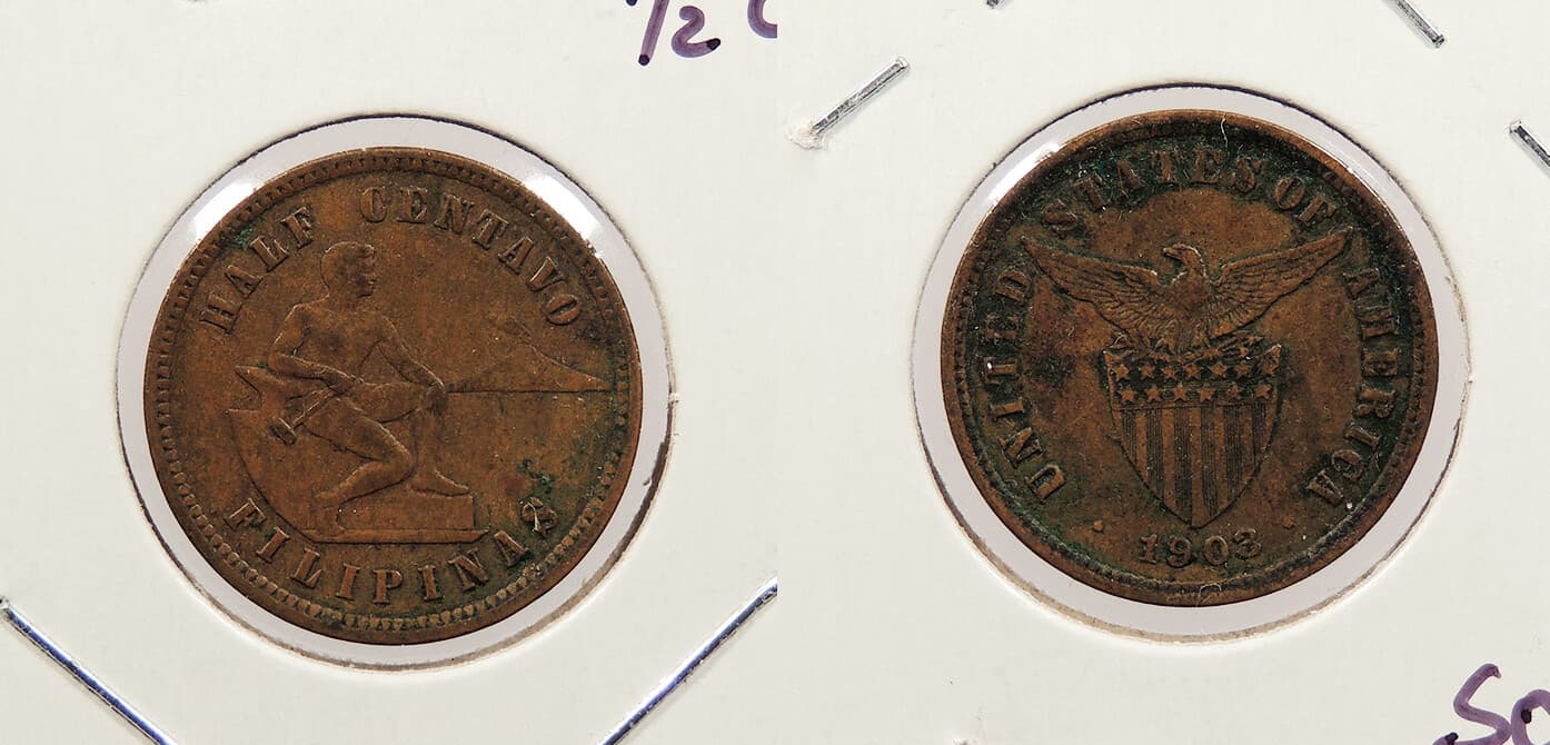 PHILIPPINES 1903 1/2 Centavo #WC97876