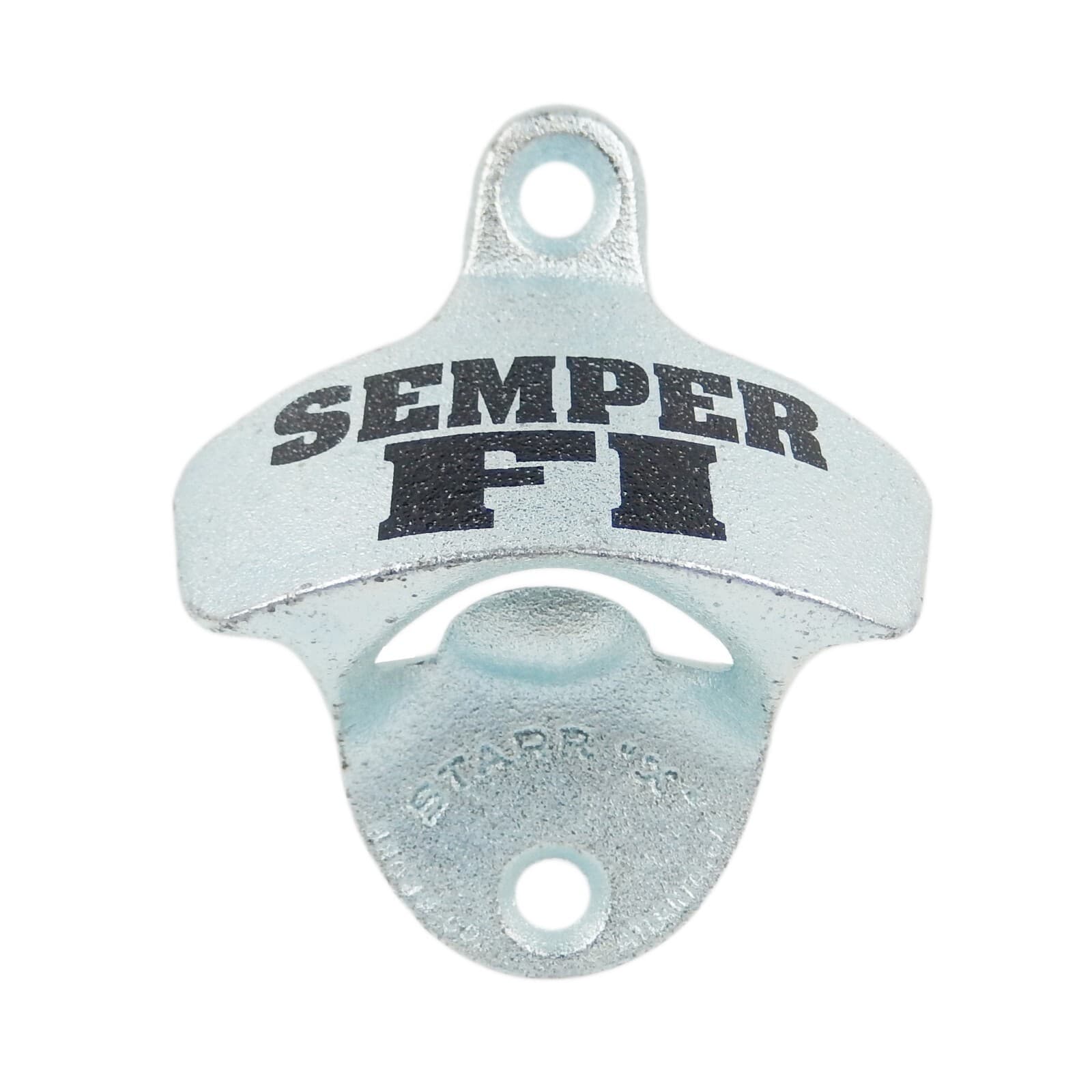 Starr Semper Fi Marines Bar Beer Soda Bottle Opener Wall Mounted Zinc Plated