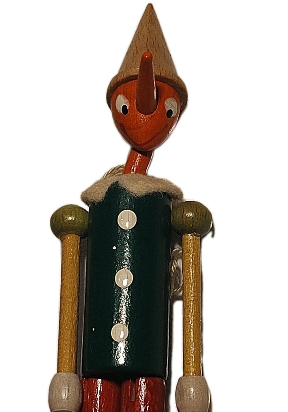 Vintage Pinocchio Wooden Doll Jointed Limbs Made in Italy 6" Tall Hand Painted