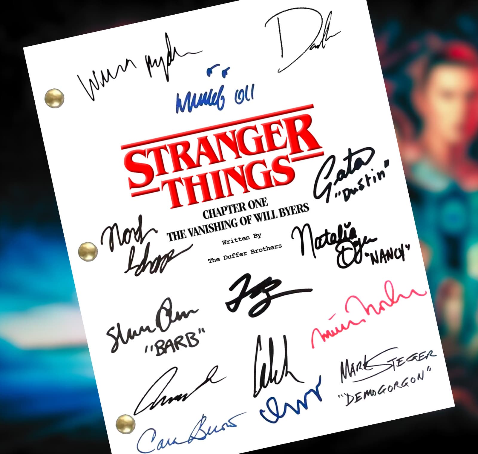 Stranger Things Pilot Script Signed Autograph Reprint -Vanishing of Will Byers-