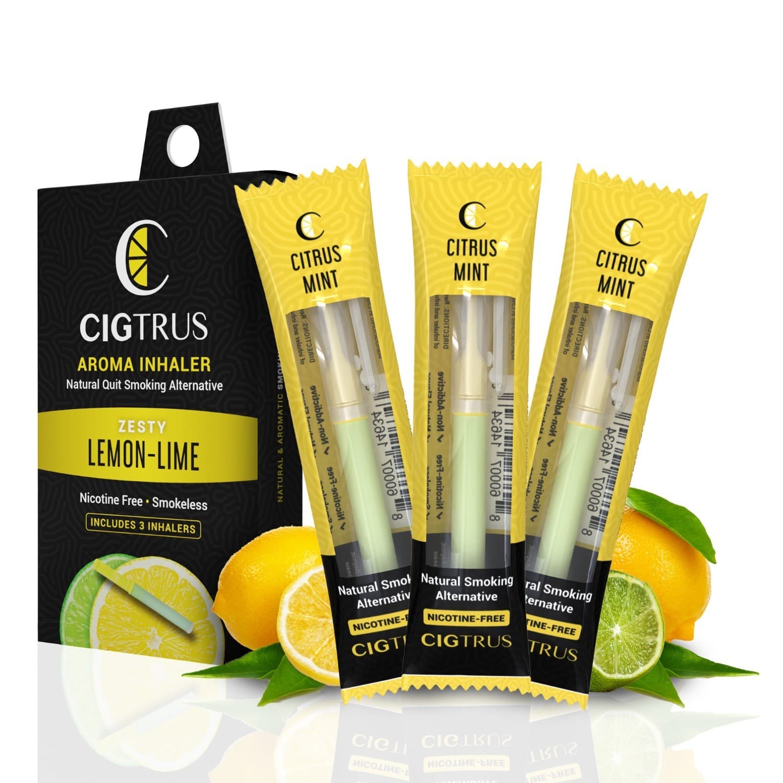 Cigtrus Quit Smoking Aid Smokeless Aroma Inhaler Habit Replacement Lemon Lime 3P