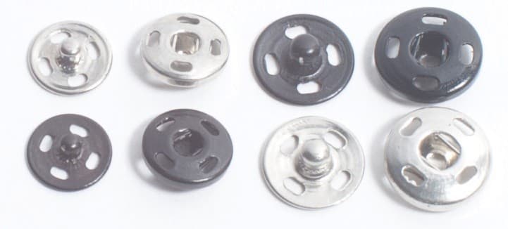 SEW-ON SNAPS ALL METAL, CHOOSE COLOR, SIZE & QUANTITIES, RUST FREE & EASY TO USE