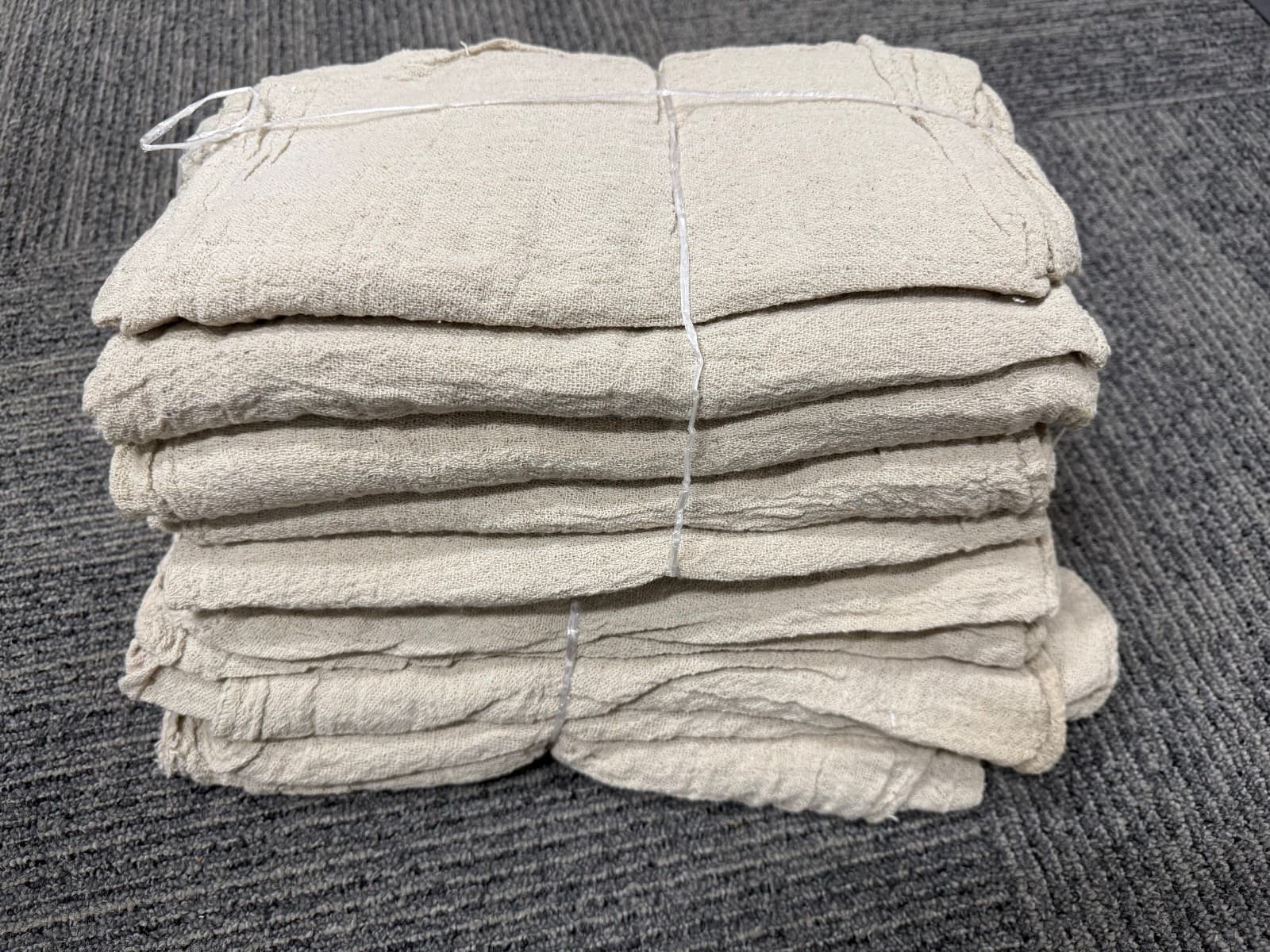 1000 industrial shop cleanup rags / towels natural prewashed 13X14 inch