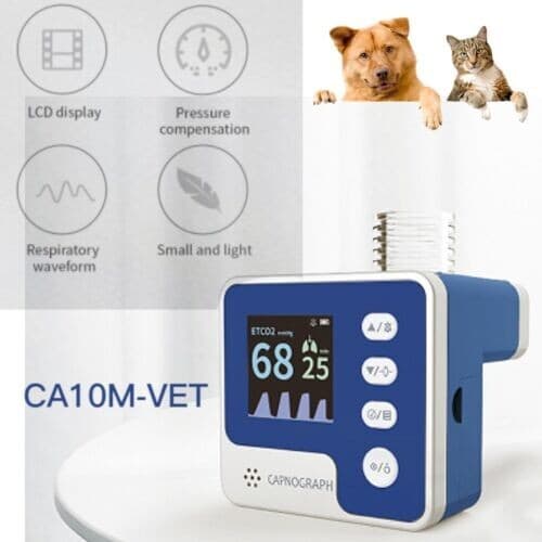 VET EtCO2 Capnograph Mainstream Respiration Rate End-tidal CO2 pet Monitor