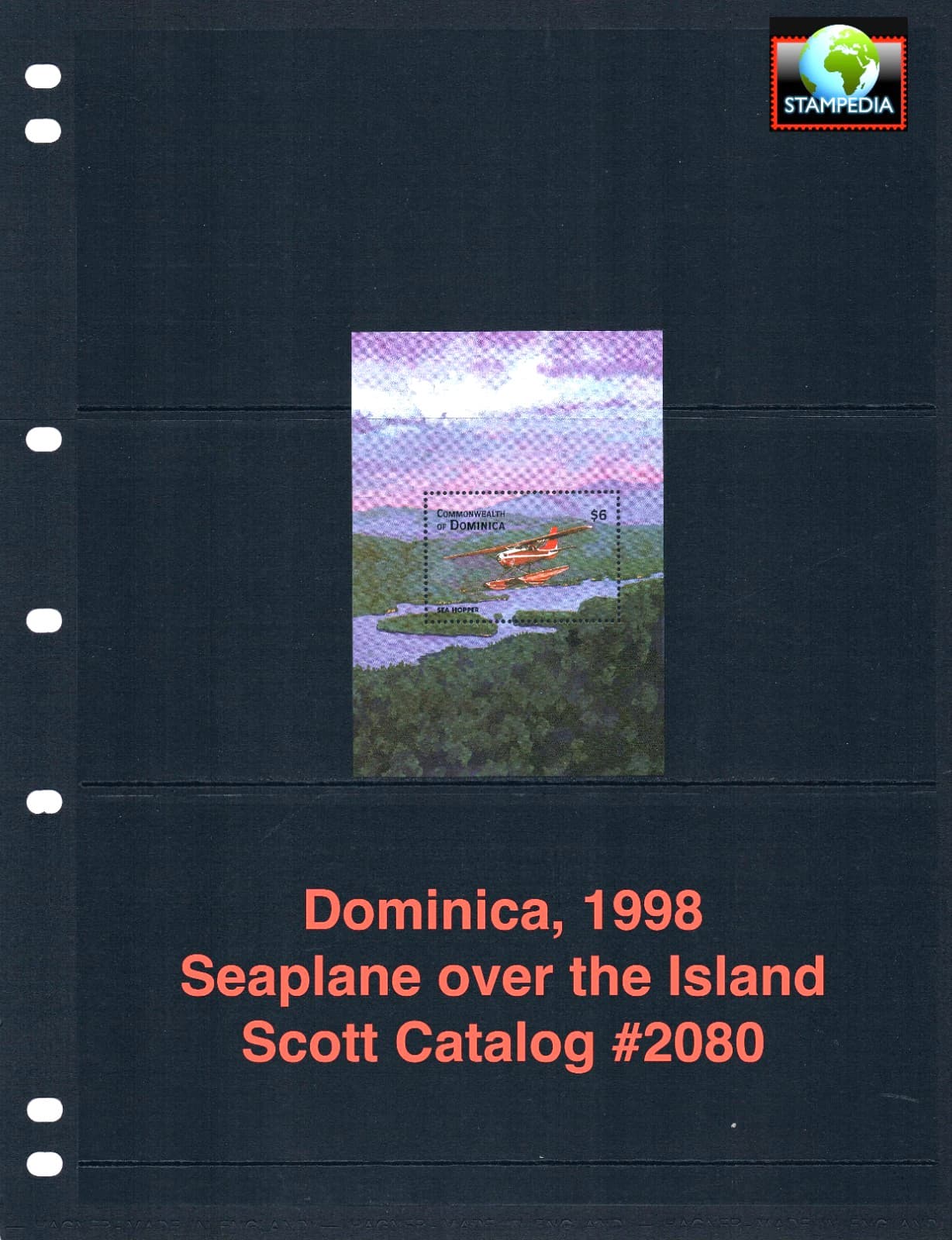 $5.50 Scott Value - 1998 DOMINICA Seaplane s/s Airplane CV MNH NH UMM