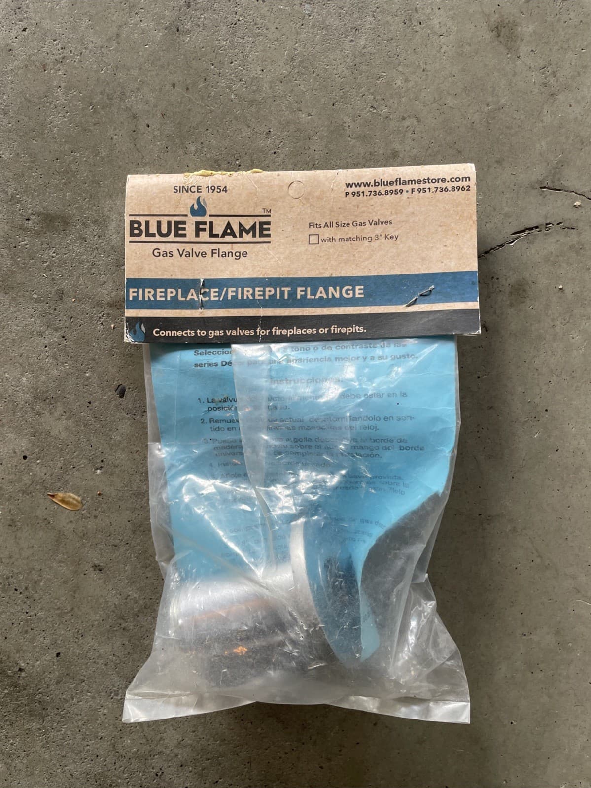 Blue Flame UF.SCH.06 Universal Gas Valve Flange Fireplace/FirePit Flange New