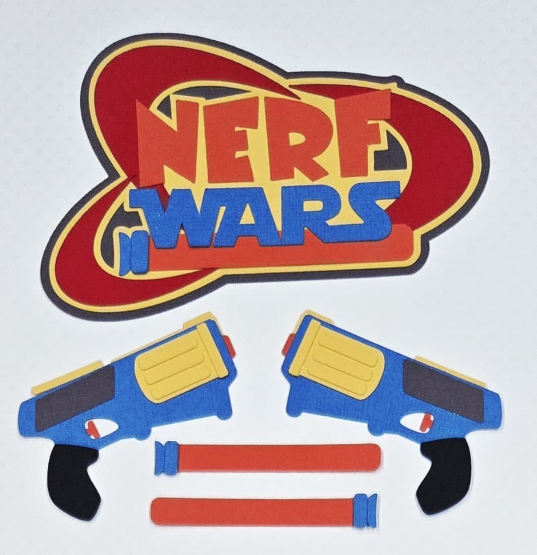 Nerf Wars Inspired Title Set. Scrapbook, Card Making Paper Piecing