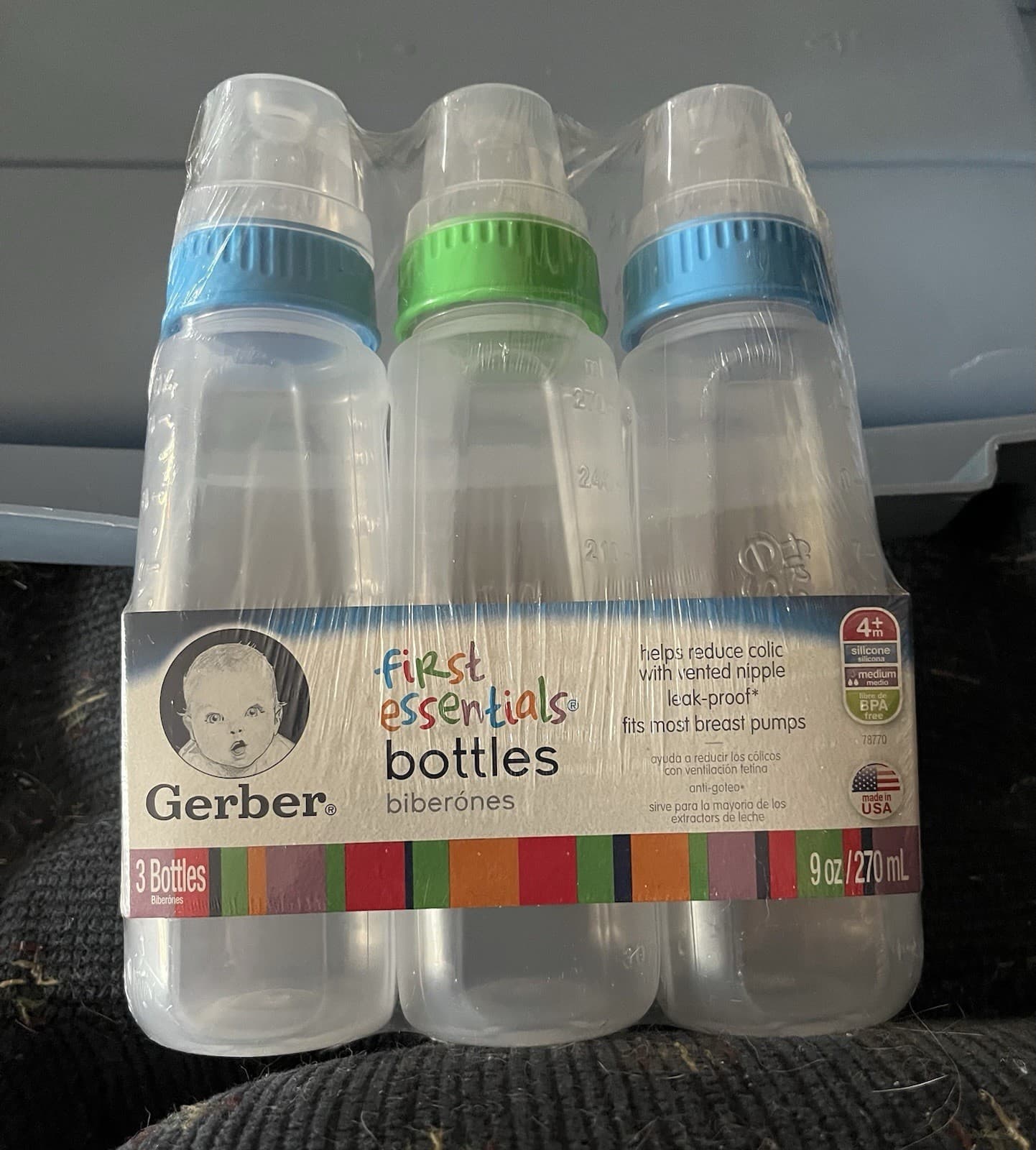 Brand New! Gerber First Essentials Bottles 9oz. ( 270ml)