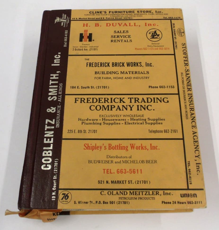 1973 POLK'S Frederick Md City/Business Directory, Street/Ave & Buyers Guide