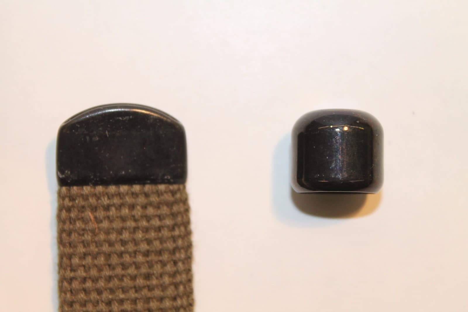 Military Web Strap End Tip, 1" Mil-Spec Webbing Ball Tip, Black. Lot of 10