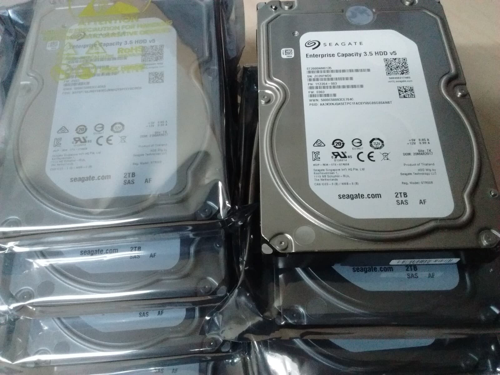 Lot (10) Seagate 2TB Enterprise * Server SAS* Drives 3.5" ST2000NM0135 12Gb/s AF