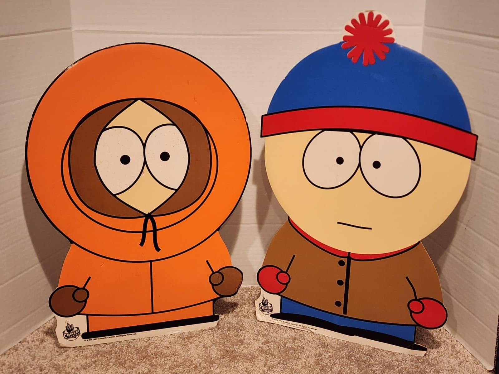 Vintage 1997 South Park Cardboard Cutout Stan Marsh & Kenny Officially Licensed