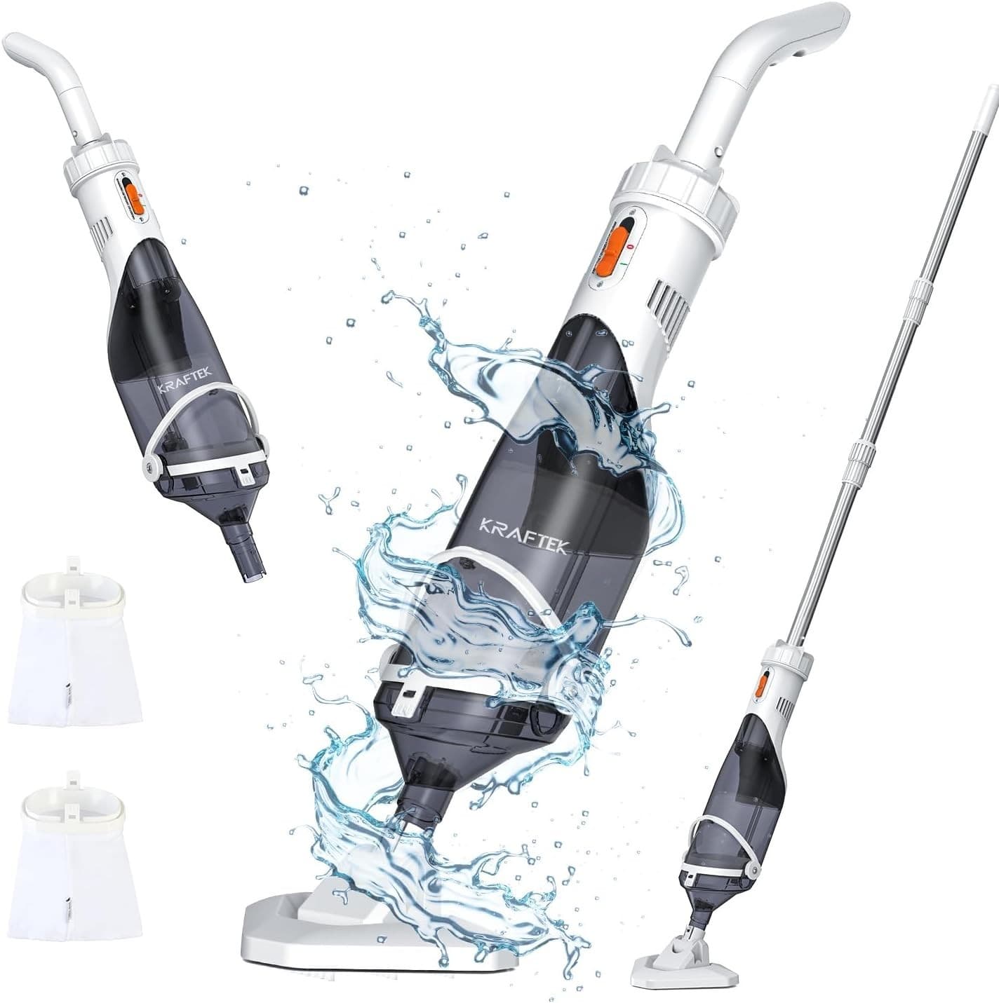 Pool Vacuum for Above & In-ground Pool with a Telescopic Pole, Handheld Pool Vac