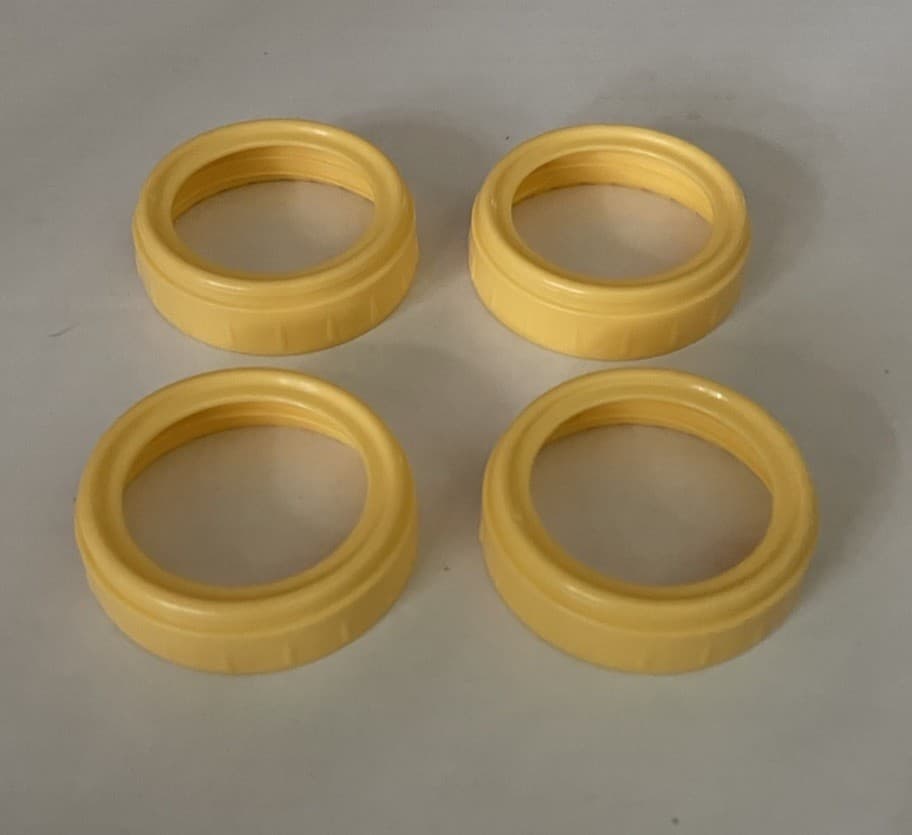 4 PLAYTEX PREMIUM DROP INS YELLOW BABY BOTTLE RINGS BP1