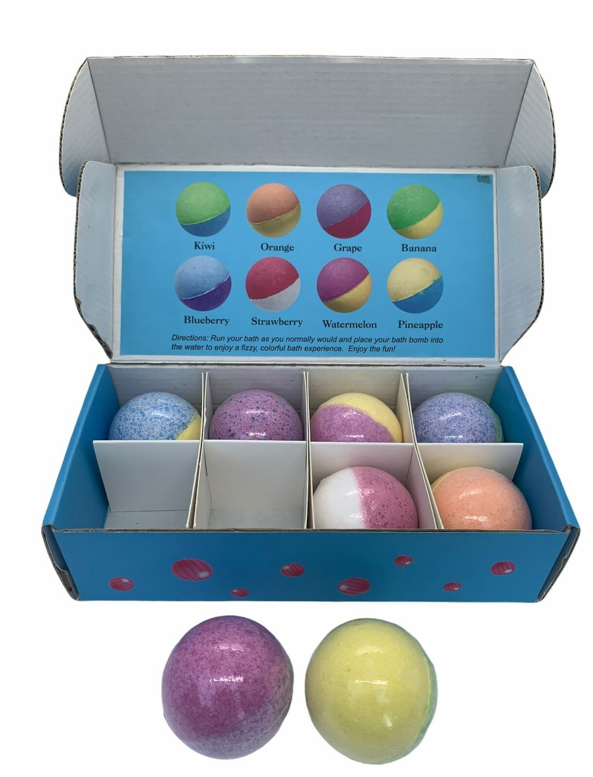 Bath Bombs - Large 8 piece 4.5oz each with unicorn or mermaid surprise inside