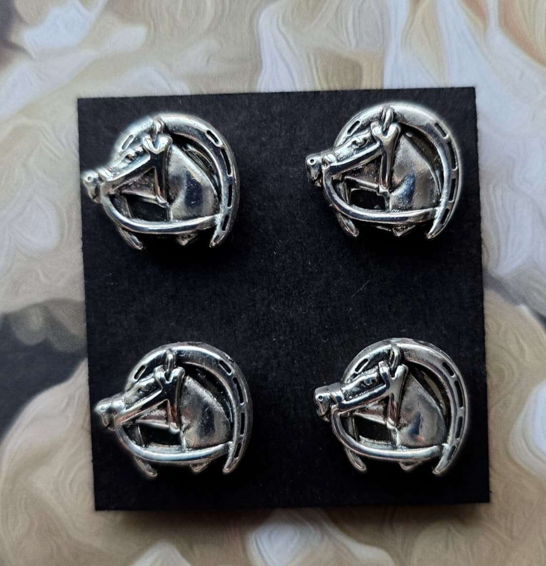 Horseshoe Silver Arabian Horse Head Magnetic Pins. Hunt seat, Western Horse show