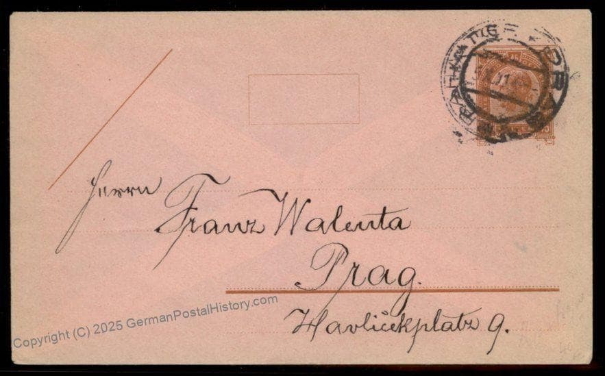 Austria 1911 Prague Rohrpost Pneumatic Mail Postal Stationary Cover 66874