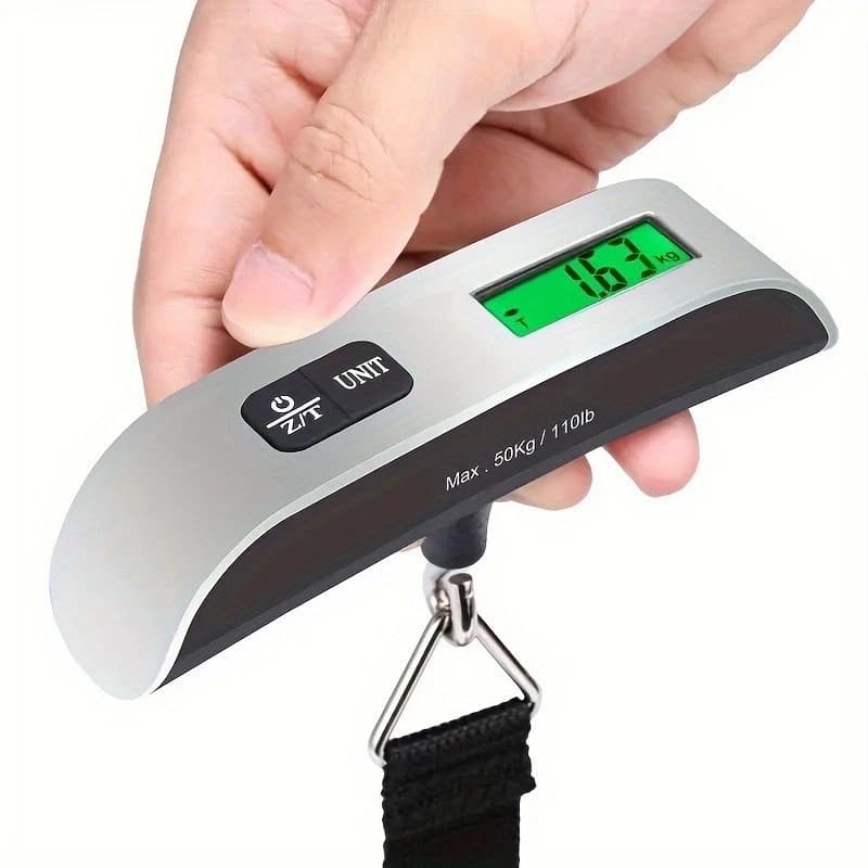 Portable Digital Luggage Scale, 110 lbs / 50 kg, LCD Display Hanging Weighing