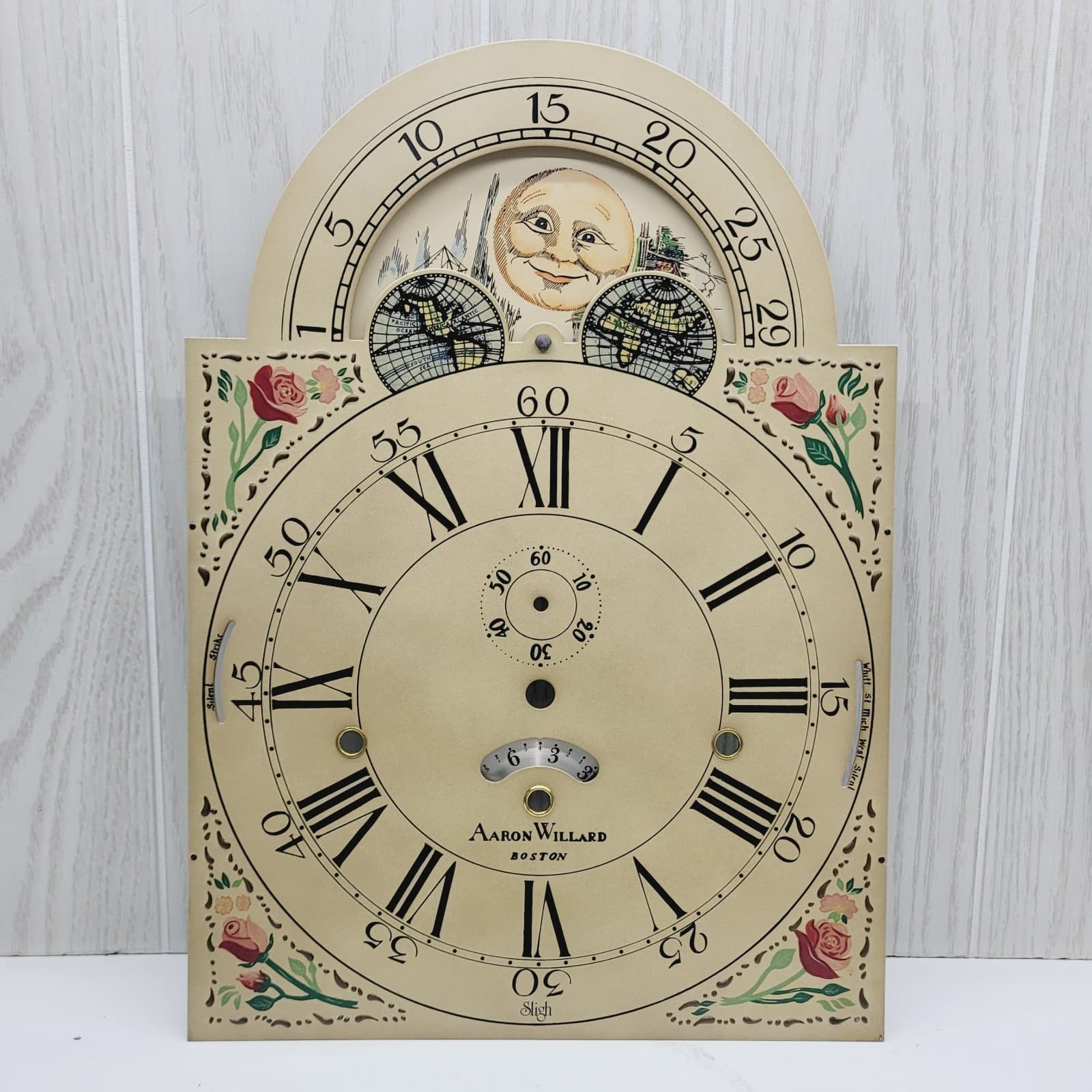 Aaron Willard Boston (Sligh) Grandfather Clock Face