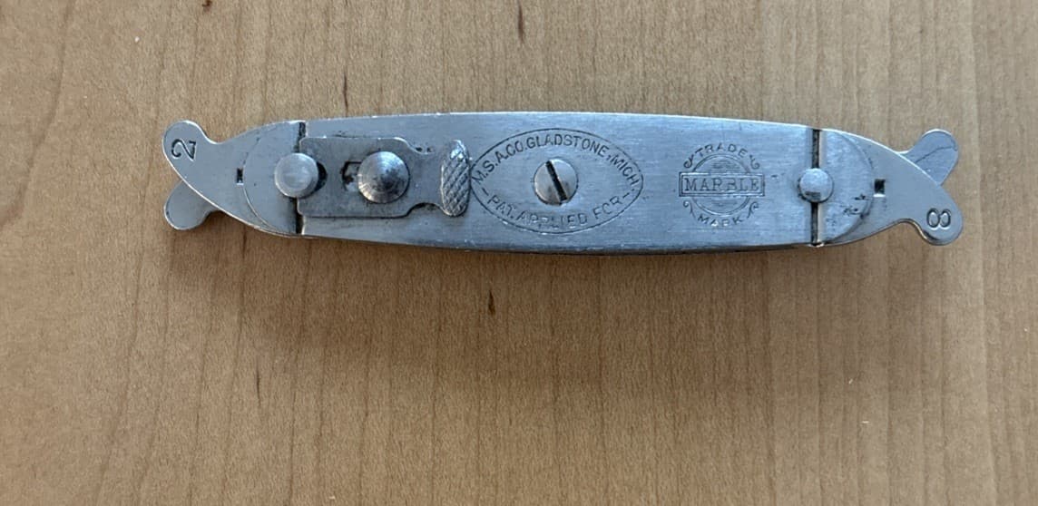 Rare Marbles M.S.A Safety Axe Co Pocket Screwdriver Marble Trade Mark MSA