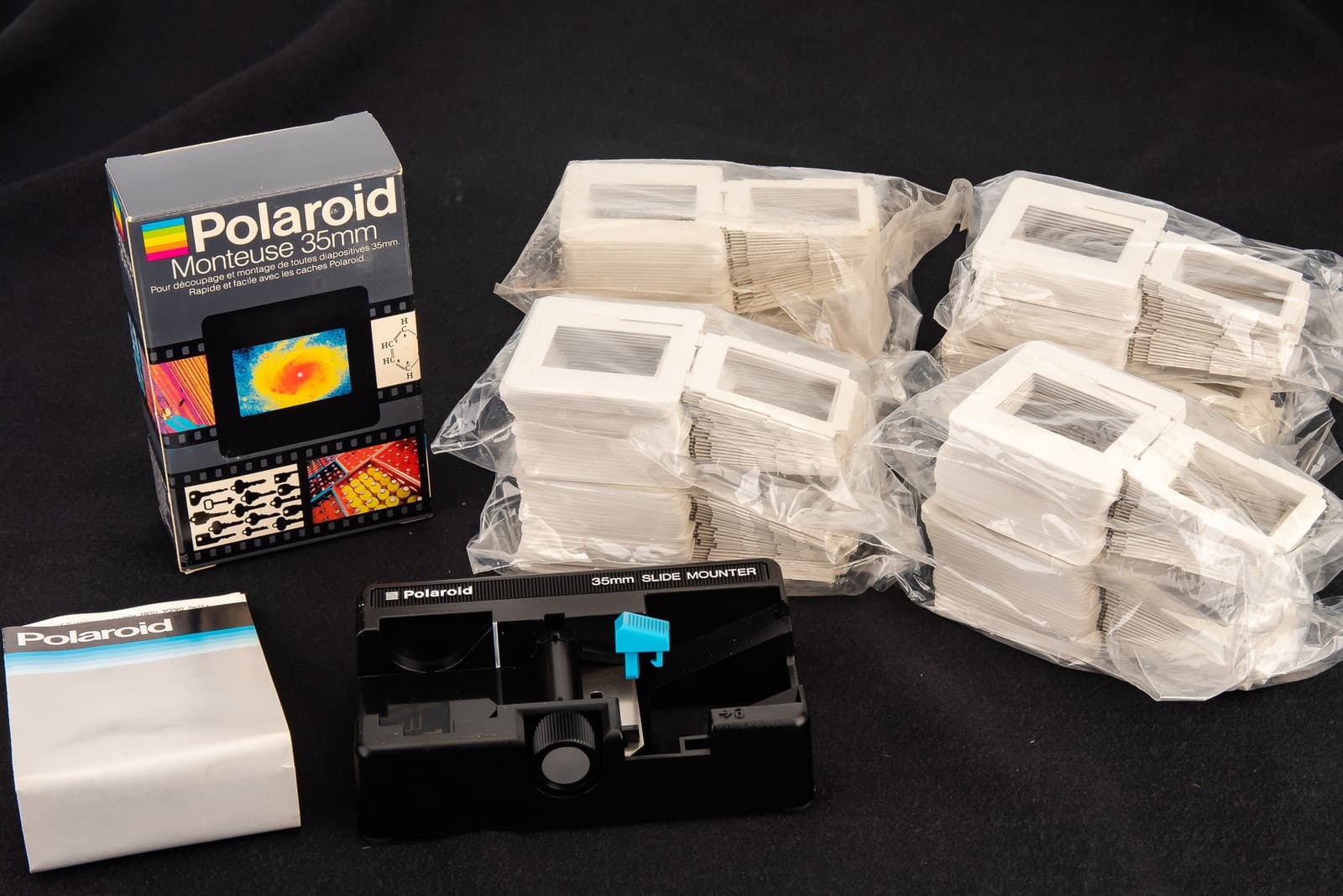 Polaroid 35mm Slide Mounter Transparency Film Cutter NEW in Box w 200 Mounts V20