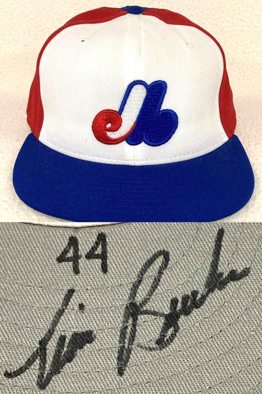 Montreal Expos Tim Burke New Era Cap circa 1987-90-size 7.5-Signed