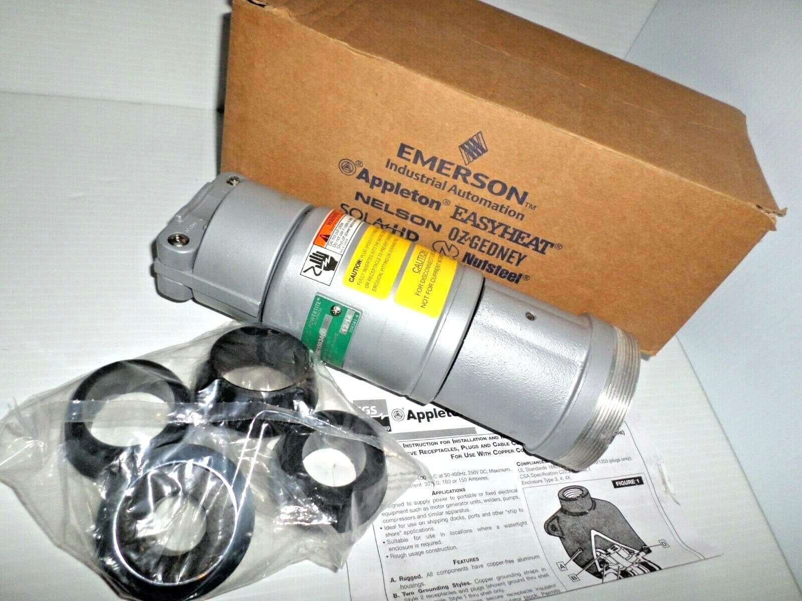 ⭐NEW IN BOX⭐ APPLETON ARC15034CD 150-Amp Pin&Sleeve CONNECTOR 100A 600V 3W4P