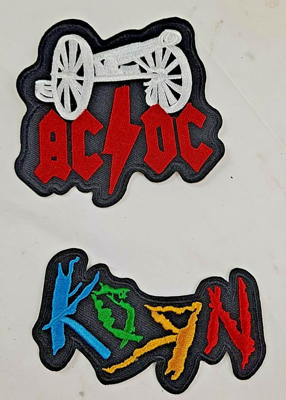 AC/DC and Korn Rock and Roll Patches, Embroidered
